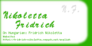 nikoletta fridrich business card
